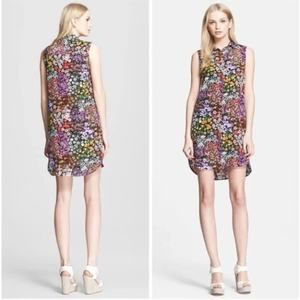 Equipment‎ Michaela Silk Floral Print Shirtdress Sleeveless Mini Purple Coral S